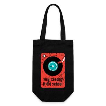 Platine vinyle old school disques vinyle DJ - Sac à bouteille - noir - Devant