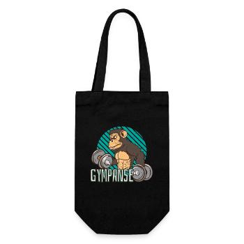 Gympanse Schimpanse Fitnessstudio Gym - Geschenkbeutel für Flaschen - Schwarz - Vorne