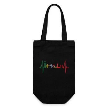 Lisbonne skyline heartbeat drapeau du Portugal - Sac à bouteille - noir - Devant