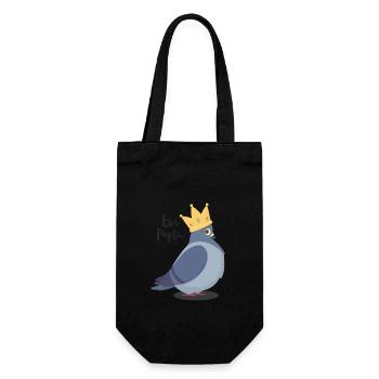 Freche Taube mit Spruch "Ew, People..." Bird Nerd - Geschenkbeutel für Flaschen - Schwarz - Vorne