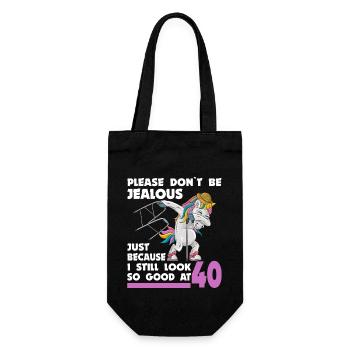 40e anniversaire Licorne 40 ans avec bâton de déambulateur - Sac à bouteille - noir - Devant