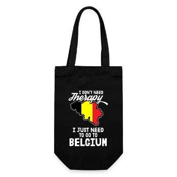 Belgique Therapy Bruxelles idée cadeau bannière drapeau - Sac à bouteille - noir - Devant