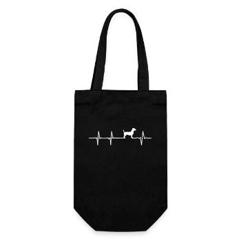 Jack Russel Heartbeat Terrier Dog Canine Gift - Gift Bag for Bottles - black - Front