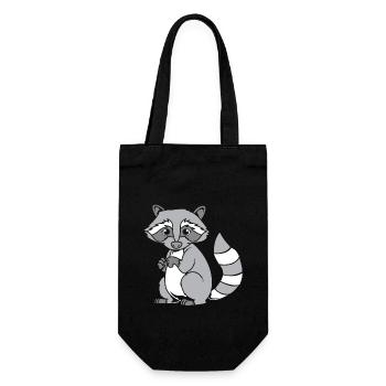 racoon - Gift Bag for Bottles - black - Front