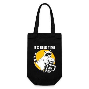 Raccoon beer alcohol - Gift Bag for Bottles - black - Front