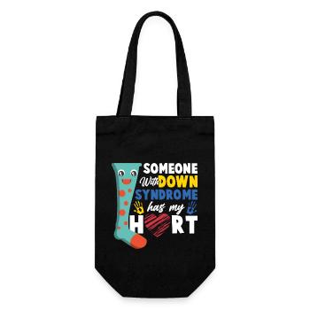 Down Syndrom Socke Herz Liebe Geschenk - Geschenkbeutel für Flaschen - Schwarz - Vorne