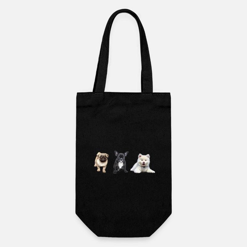 Pug puppy - Gift Bag for Bottles - black