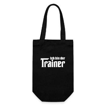 Trainer Ich bin der Trainer Fußball Handball - Geschenkbeutel für Flaschen - Schwarz - Vorne