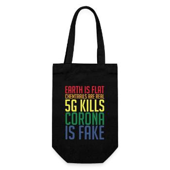 Conspiracy theory Verschwörung Theorie Flat Earth - Geschenkbeutel für Flaschen - Schwarz - Vorne