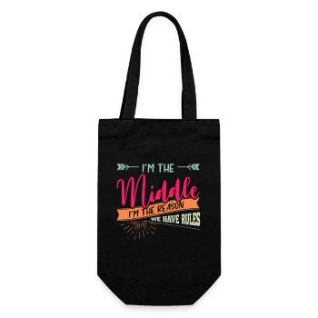 Siblings, siblings middle child, youngest - Gift Bag for Bottles - black - Front