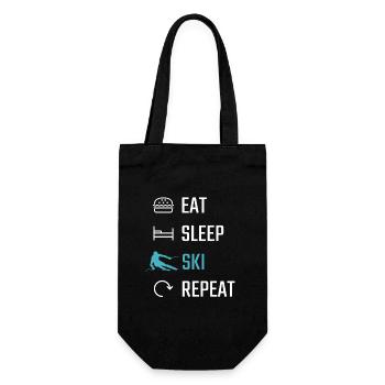 Skiing Eat Sleep Ski Repeat - Gift Bag for Bottles - black - Front