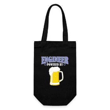 Ingenieur Powered By Bier - Geschenkbeutel für Flaschen - Schwarz - Vorne