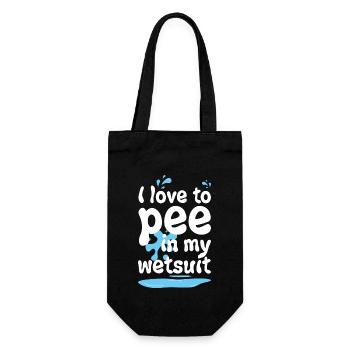 Tauchen Taucher i love to pee in my wetsuit Idee - Geschenkbeutel für Flaschen - Schwarz - Vorne