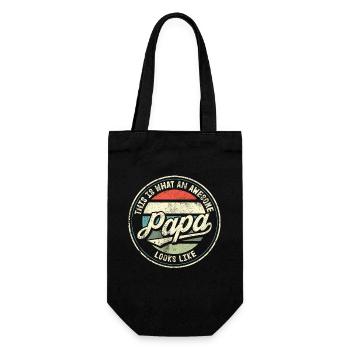 Meilleur papa fête des pères papa papa papa rétro cadeau - Sac à bouteille - noir - Devant