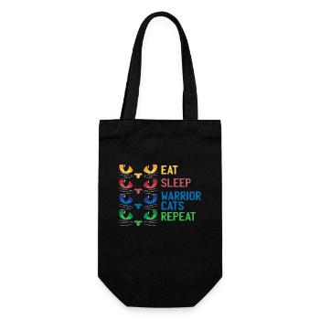 Gaming Cats Eat Sleep Warrior Repeat Gift - Gift Bag for Bottles - black - Front