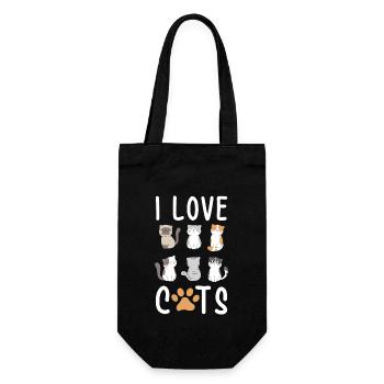 J'aime les chats j'aime les chats - Sac à bouteille - noir - Devant