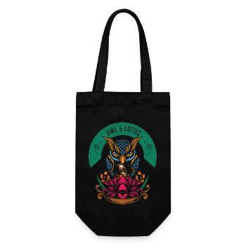 Lotus Owl Garden Gift - Gift Bag for Bottles - black - Front