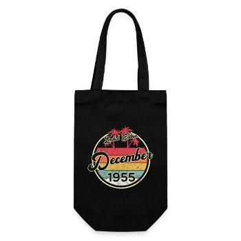 Cadeau 65e anniversaire 1955 Décembre 65 ans - Sac à bouteille - noir - Devant