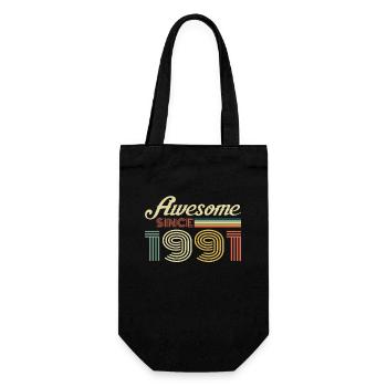 Vintage 1991 anniversaire cadeau vintage rétro - Sac à bouteille - noir - Devant