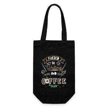 Fueled By Writing And Coffee - Gift Bag for Bottles - black - Front