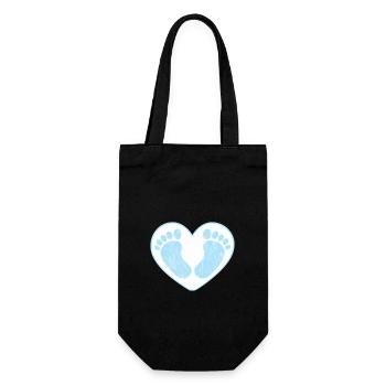 Pieds de bébé mignon garçon en forme de coeur bleu - Sac à bouteille - noir - Devant