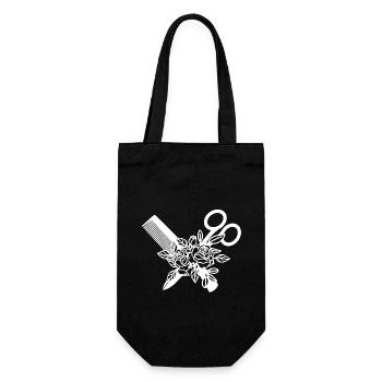 Hairdressing comb and hairdressing scissors - Gift Bag for Bottles - black - Front