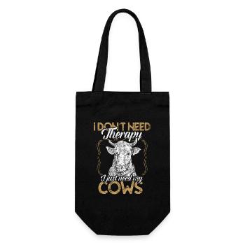 Pas de thérapie juste mes vaches vache agriculteur vintage - Sac à bouteille - noir - Devant