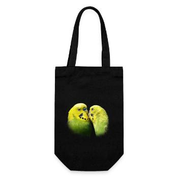 Perruches baiser oiseau design cadeau - Sac à bouteille - noir - Devant
