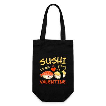 Sushi is my Valentine funny saying cute kawai gift - Geschenkbeutel für Flaschen - Schwarz - Vorne