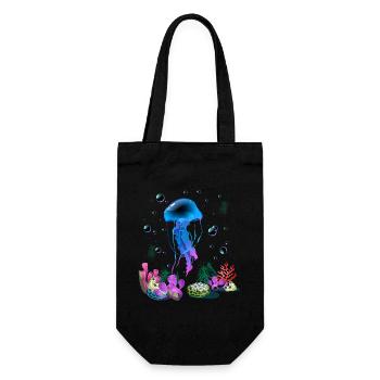 Vacation sea summer marine animals - Gift Bag for Bottles - black - Front