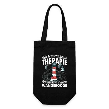 Keine Therapie Wangerooge Leuchtturm Geschenk - Geschenkbeutel für Flaschen - Schwarz - Vorne