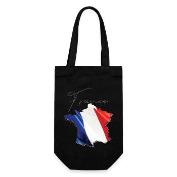 France flag on the France map EN - Gift Bag for Bottles - black - Front