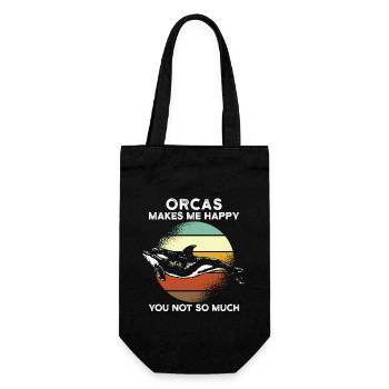 Orcas make me happy - Geschenkbeutel für Flaschen - Schwarz - Vorne
