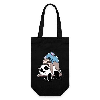 Panda sloth and koala - Gift Bag for Bottles - black - Front