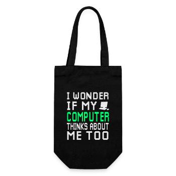 Computer - Geschenkbeutel für Flaschen - Schwarz - Vorne