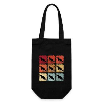 Retro Pop Art Otter Tier Geschenk - Geschenkbeutel für Flaschen - Schwarz - Vorne