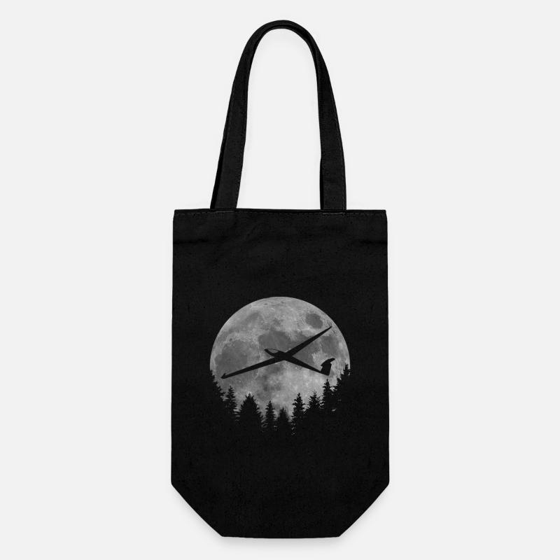 Glider moon - Gift Bag for Bottles - black