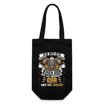 Biker Opa wie normaler Opa aber cooler Motorrad - Geschenkbeutel für Flaschen - Schwarz - Vorne