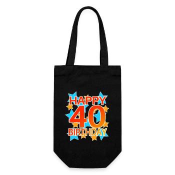 40 Jahre Geburtstag Geschenkidee - Geschenkbeutel für Flaschen - Schwarz - Vorne