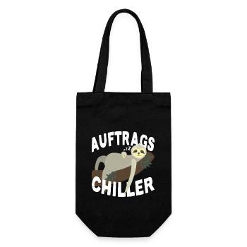 Auftragschiller Faultier Geschenk Auftrags Chiller - Geschenkbeutel für Flaschen - Schwarz - Vorne
