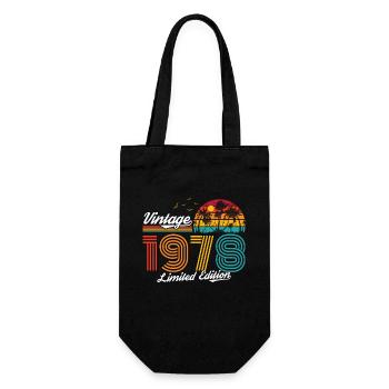 Vintage 1978 78 Birthday Retro Vintage Gift - Gift Bag for Bottles - black - Front