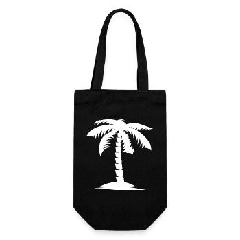 palme natur nature urlaub holidays icon Logo - Geschenkbeutel für Flaschen - Schwarz - Vorne