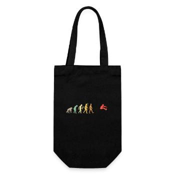 Vintage Weitsprung Evolution Springer Geschenkidee - Geschenkbeutel für Flaschen - Schwarz - Vorne