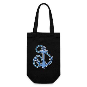 Anchor Symbol - Gift Bag for Bottles - black - Front