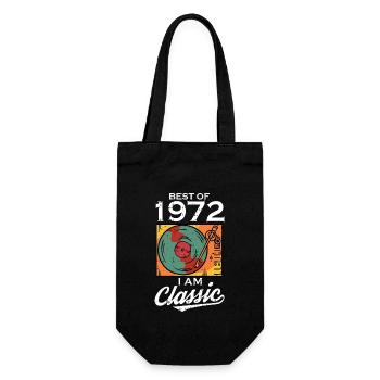 Vintage 1972 72 Geburtstag Retro Jahrgang Geschenk - Geschenkbeutel für Flaschen - Schwarz - Vorne