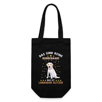 Labrador Glitzer - Geschenkbeutel für Flaschen - Schwarz - Vorne