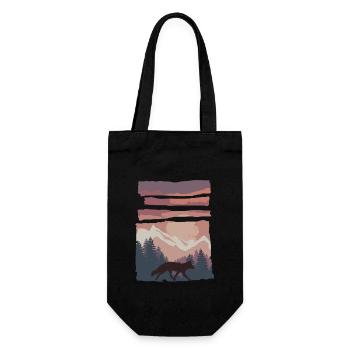 Fox Forest Animal Gift - Gift Bag for Bottles - black - Front