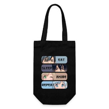 Eat Sleep Anime Repeat - Sac à bouteille - noir - Devant