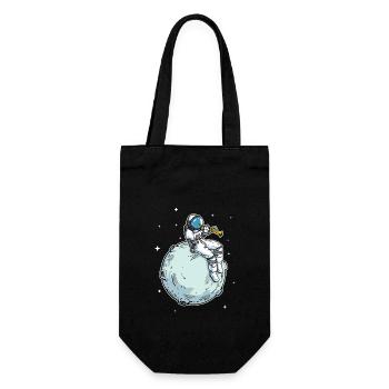 Astronaut Spielt Klarinette Musik Klarinette - Geschenkbeutel für Flaschen - Schwarz - Vorne