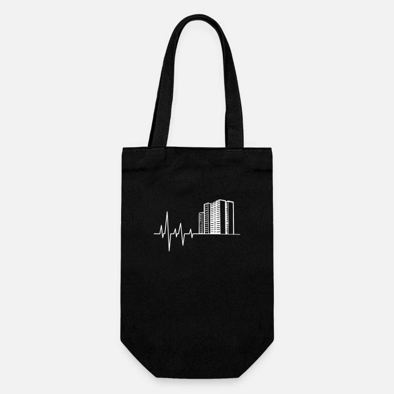 Architekt Herzschlag Häuser - Geschenkbeutel für Flaschen - Schwarz